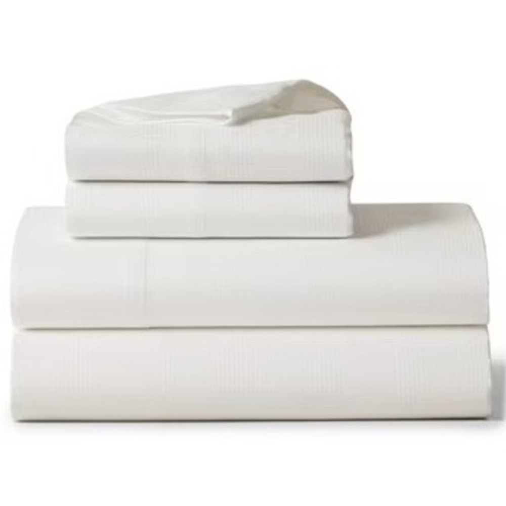 Ralph Lauren Lovan Jacquard King Flat Sheet Parchment Organic Cotton Neutral NEW